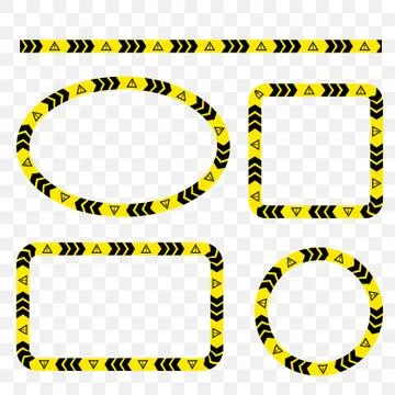 Simple Set Vector Oval, Rectangle, Circle, Square Police Line, Frame for Your 스톡 일러스트