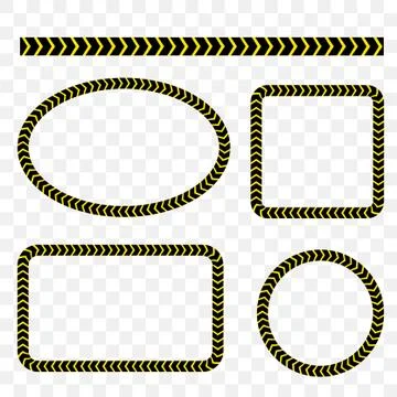 Simple Set Vector Oval, Rectangle, Circle, Square Police Line, Frame for Your Stock Illustration