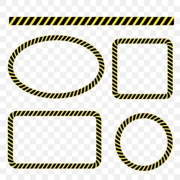 Simple Set Vector Oval, Rectangle, Circle, Square Police Line, Frame for Your Stock Illustration
