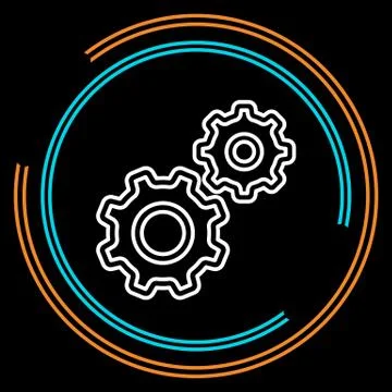 Simple Settings Thin Line Vector Icon Stock Illustration