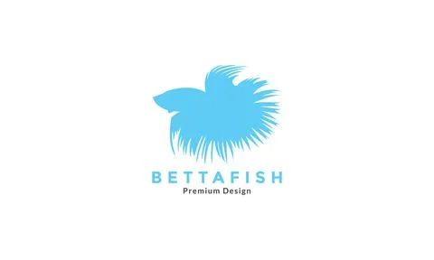 Simple shape blue beta fish logo vector icon symbol graphic design illustrati Stock Illustration