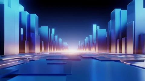 Simple shape city futuristic background business Stock Footage 262895411