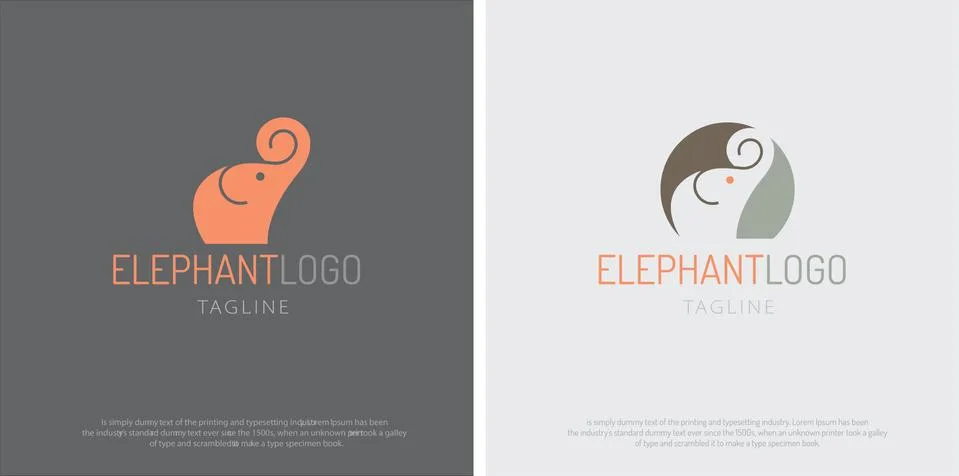 Simple shape elephant modern logo design vector illustration. Illustrazione stock