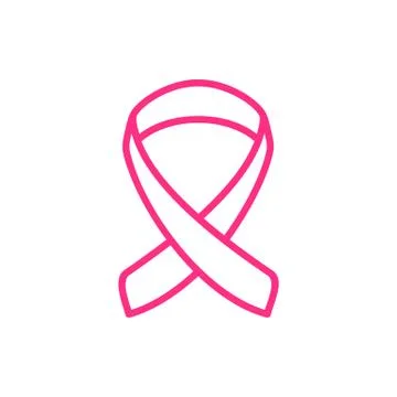 Simple Shape Pink Ribbon Outline Illustrazione stock