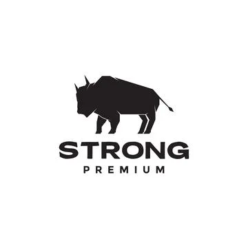 Simple shape strong modern buffalo bison logo design vector graphic symbol .. Stock Illustration