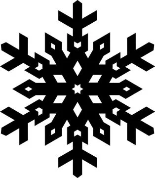 Simple shape stylish black snowflake for your design. Vector geometric patter 库存插图