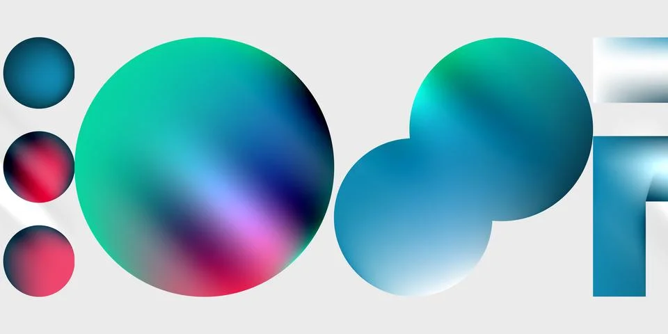 Simple shapes - circles, triangles, rectangles abstract background. Vector Stock Illustration