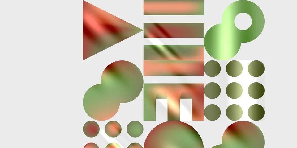 Simple shapes - circles, triangles, rectangles abstract background. Vector Stock Illustration