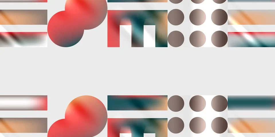 Simple shapes - circles, triangles, rectangles abstract background. Vector Stock Illustration