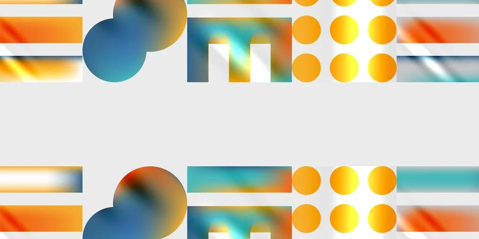 Simple shapes - circles, triangles, rectangles abstract background. Vector Stock Illustration