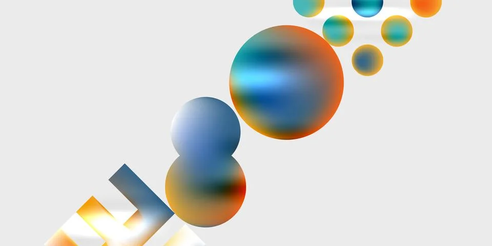 Simple shapes - circles, triangles, rectangles abstract background. Vector Stock Illustration