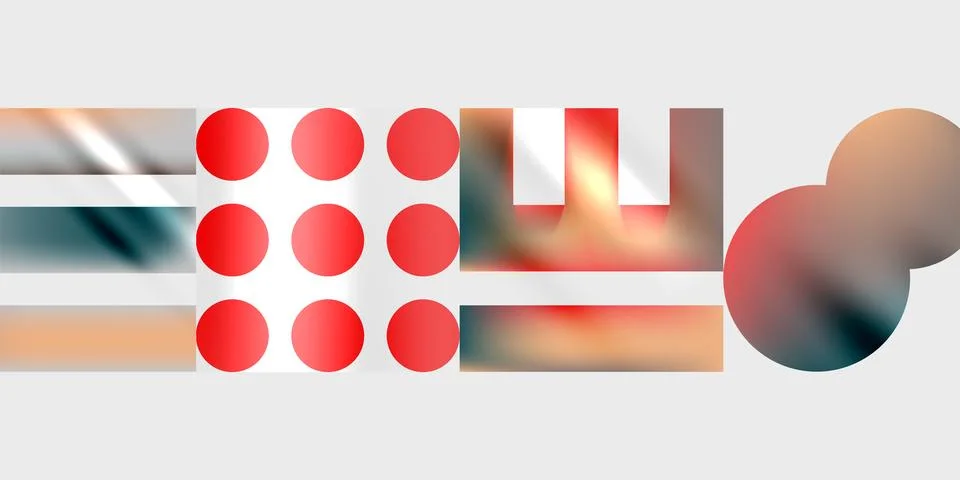 Simple shapes - circles, triangles, rectangles abstract background. Vector Stock Illustration