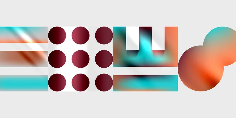 Simple shapes - circles, triangles, rectangles abstract background. Vector 스톡 일러스트