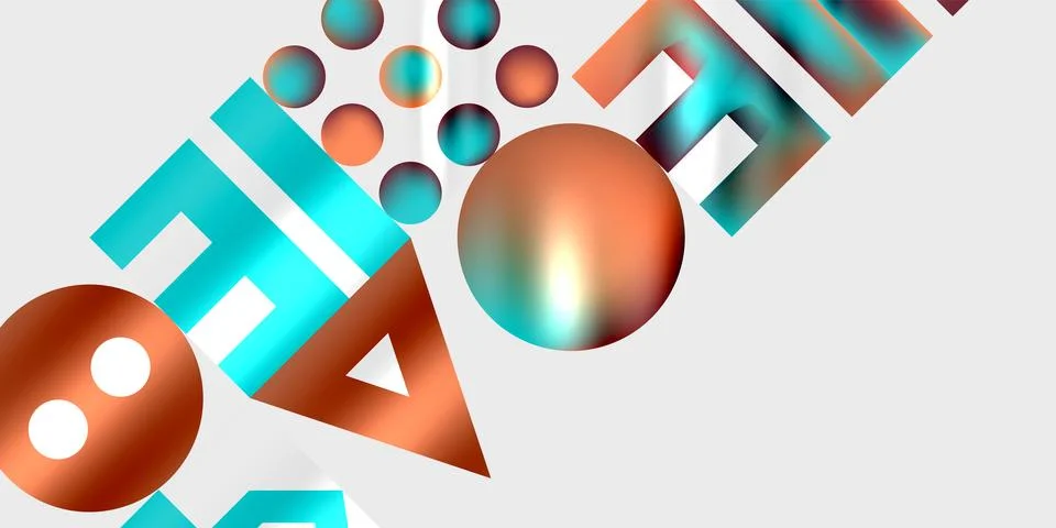 Simple shapes - circles, triangles, rectangles abstract background. Vector 스톡 일러스트
