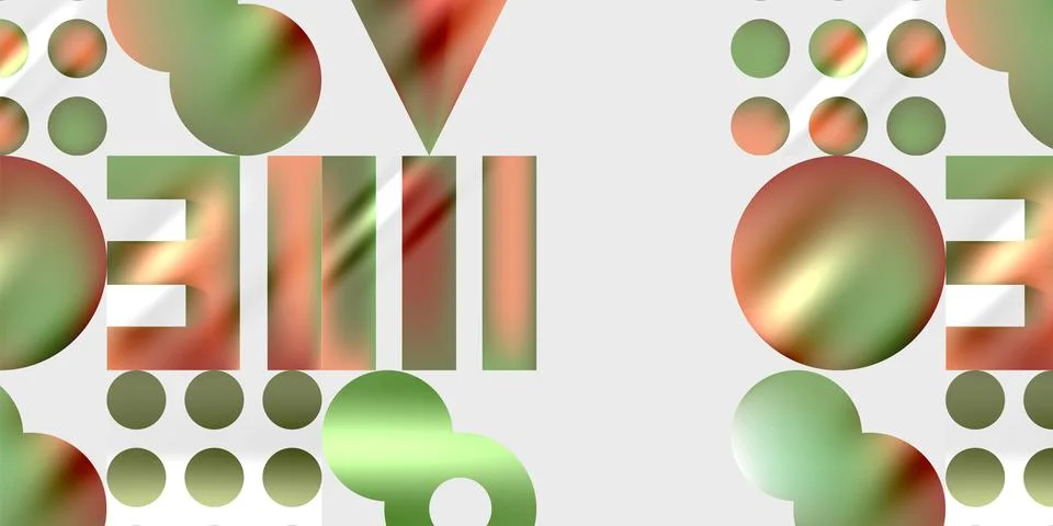 Simple shapes - circles, triangles, rectangles abstract background. Vector Stock Illustration