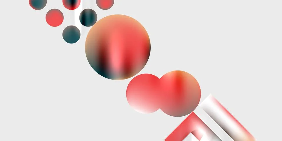 Simple shapes - circles, triangles, rectangles abstract background. Vector Stock Illustration