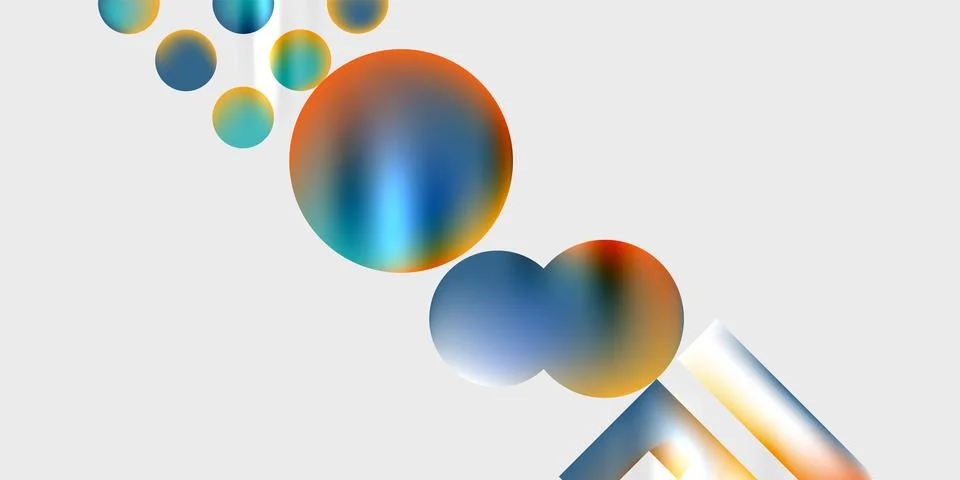 Simple shapes - circles, triangles, rectangles abstract background. Vector Stock Illustration