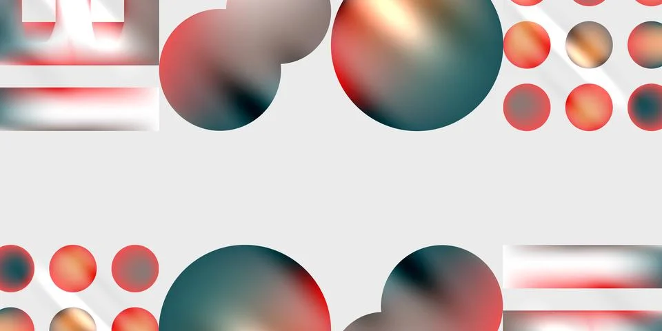 Simple shapes - circles, triangles, rectangles abstract background. Vector .. Stock Illustration