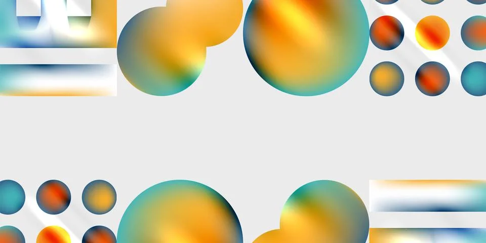 Simple shapes - circles, triangles, rectangles abstract background. Vector .. Stock Illustration