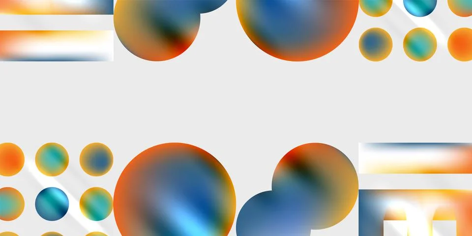 Simple shapes - circles, triangles, rectangles abstract background. Vector .. Stock Illustration