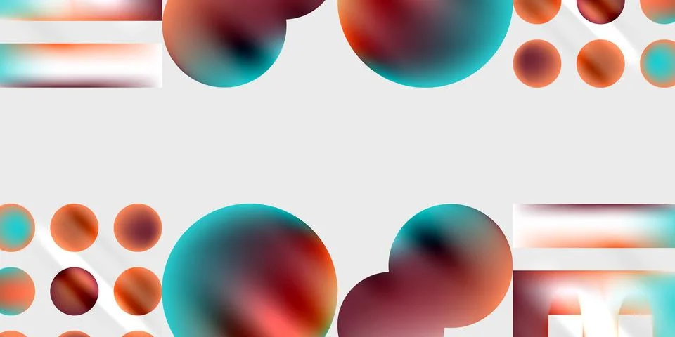 Simple shapes - circles, triangles, rectangles abstract background. Vector .. Stock Illustration
