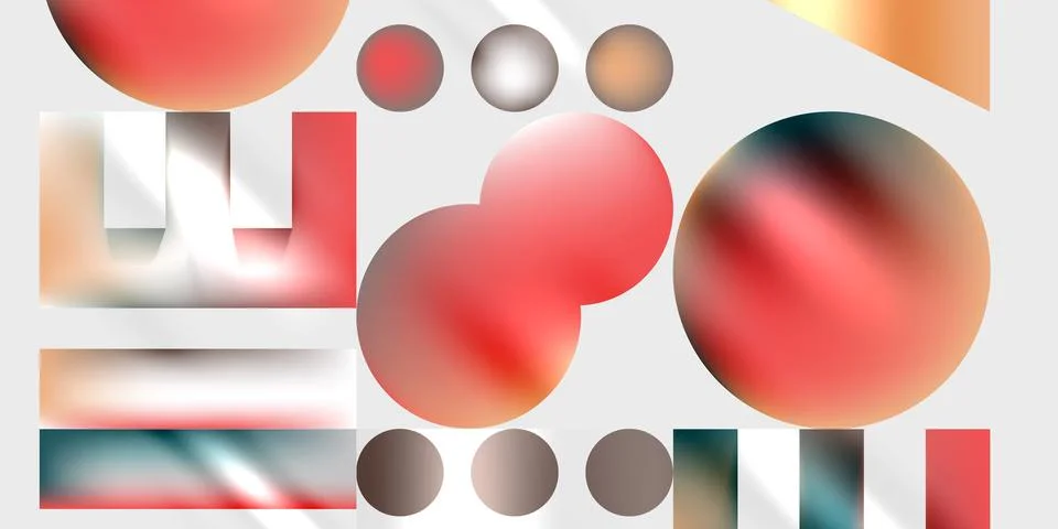 Simple shapes - circles, triangles, rectangles abstract background. Vector .. Stock Illustration