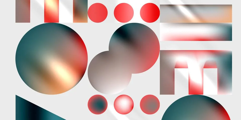 Simple shapes - circles, triangles, rectangles abstract background. Vector .. Stock Illustration