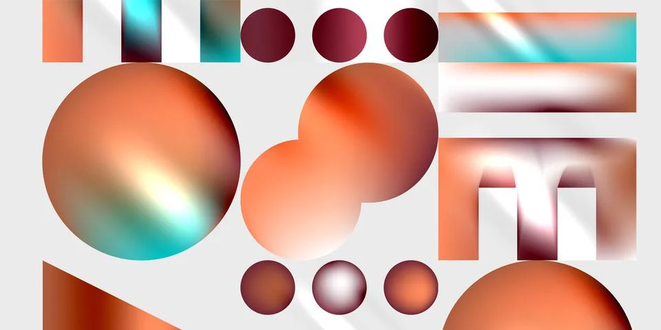 Simple shapes - circles, triangles, rectangles abstract background. Vector .. Stock Illustration