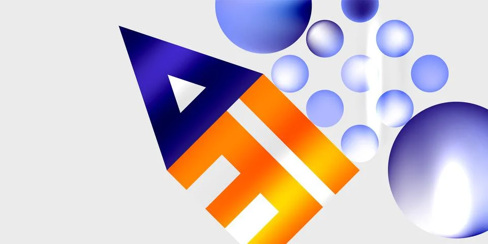 Simple shapes - circles, triangles, rectangles abstract background. Vector .. 스톡 일러스트