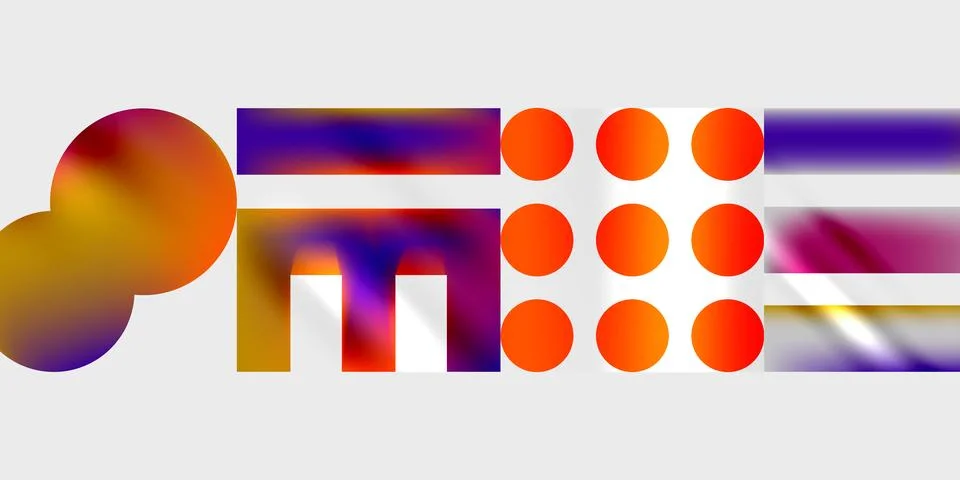 Simple shapes - circles, triangles, rectangles abstract background. Vector .. Stock Illustration