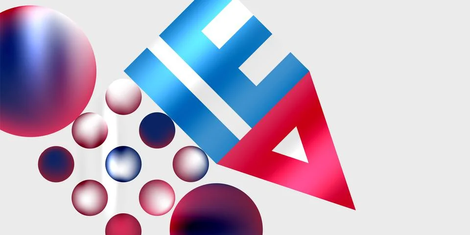 Simple shapes - circles, triangles, rectangles abstract background. Vector .. Stock Illustration