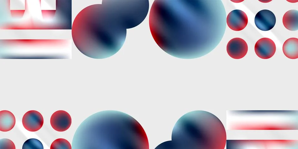 Simple shapes - circles, triangles, rectangles abstract background. Vector Stock Illustration