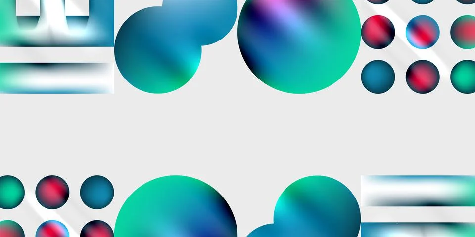 Simple shapes - circles, triangles, rectangles abstract background. Vector Stock Illustration