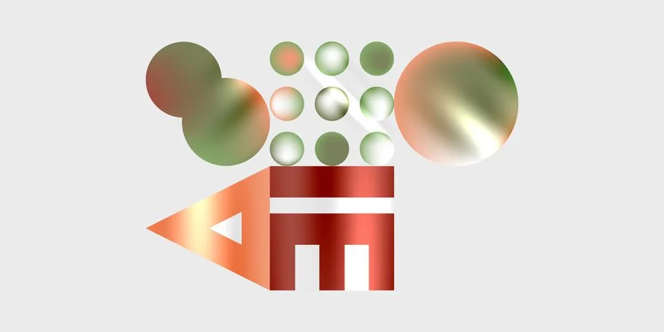 Simple shapes - circles, triangles, rectangles abstract background. Vector Illustrazione stock
