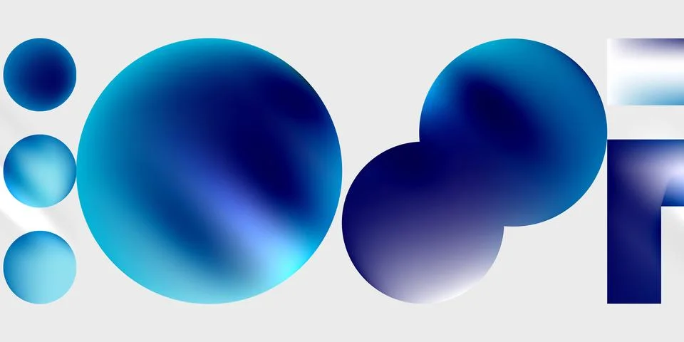 Simple shapes - circles, triangles, rectangles abstract background. Vector Stock Illustration
