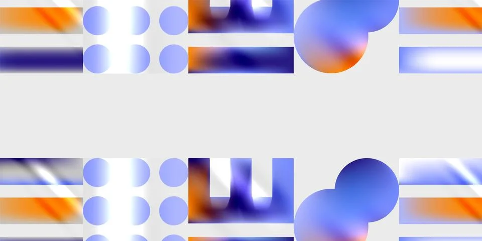 Simple shapes - circles, triangles, rectangles abstract background. Vector Stock Illustration