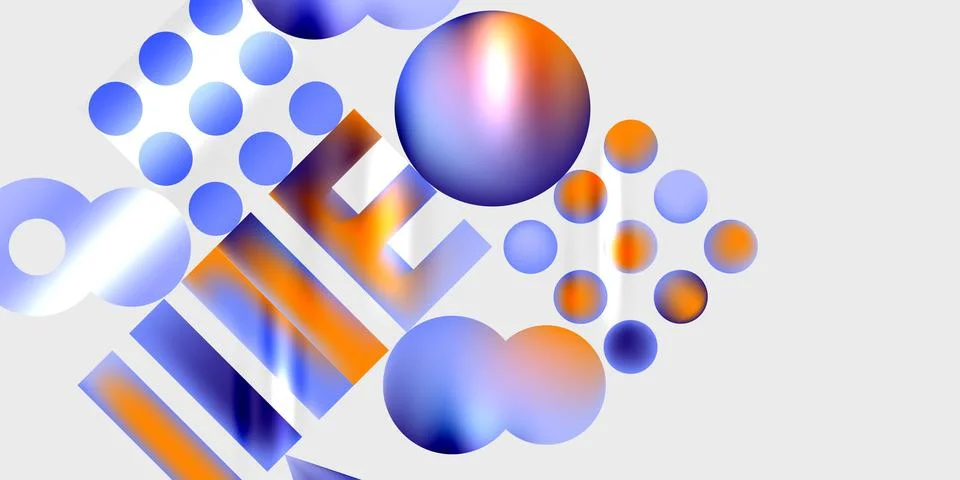 Simple shapes - circles, triangles, rectangles abstract background. Vector 스톡 일러스트