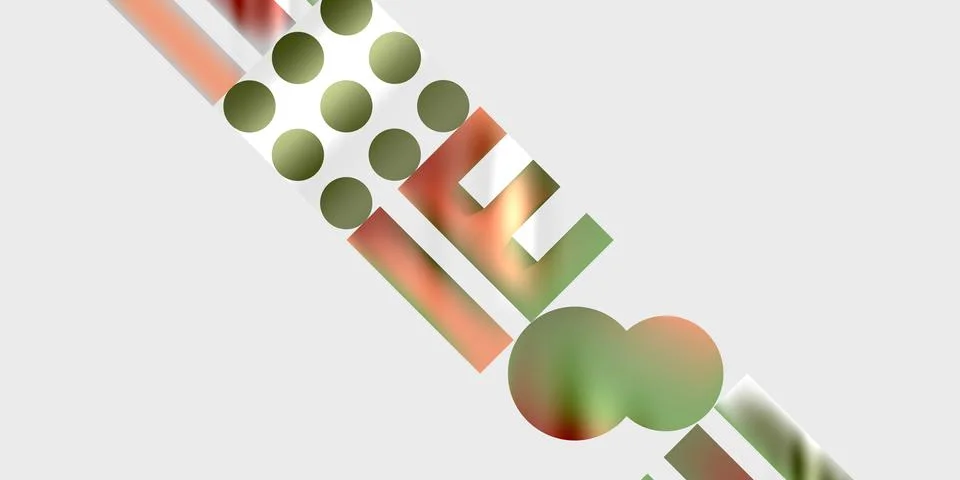 Simple shapes - circles, triangles, rectangles abstract background. Vector Stock Illustration