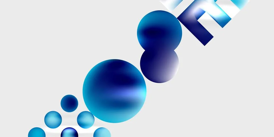 Simple shapes - circles, triangles, rectangles abstract background. Vector Stock Illustration