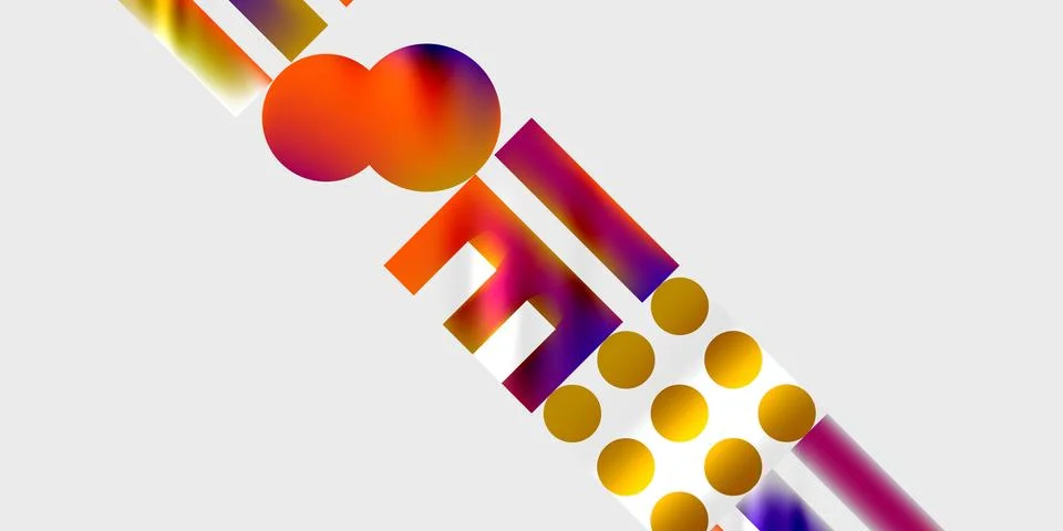 Simple shapes - circles, triangles, rectangles abstract background. Vector Stock Illustration