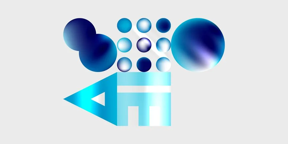 Simple shapes - circles, triangles, rectangles abstract background. Vector .. Stock Illustration