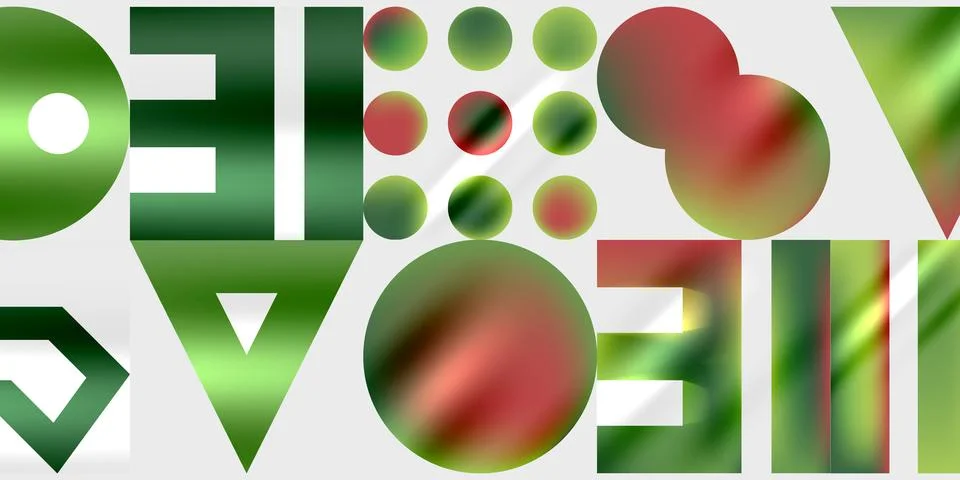 Simple shapes - circles, triangles, rectangles abstract background. Vector .. Stock Illustration