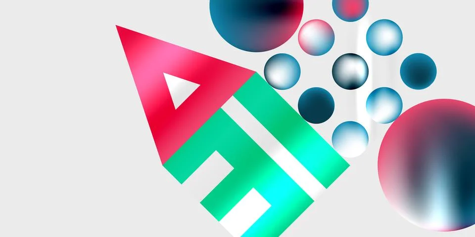 Simple shapes - circles, triangles, rectangles abstract background. Vector Stock Illustration