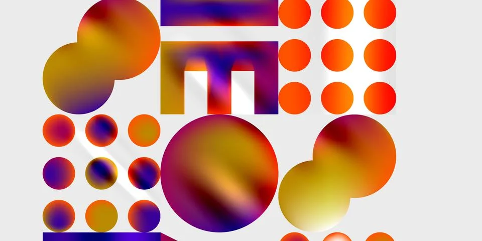Simple shapes - circles, triangles, rectangles abstract background. Vector Stock Illustration