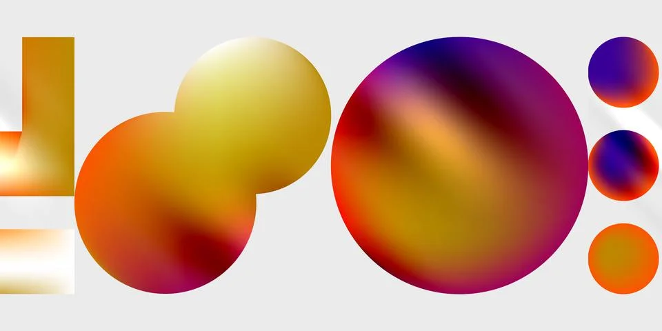 Simple shapes - circles, triangles, rectangles abstract background. Vector Stock Illustration