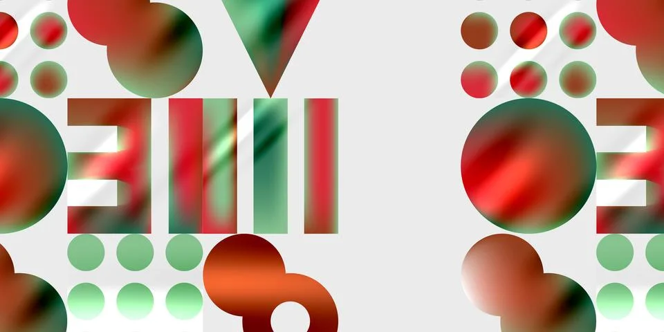 Simple shapes - circles, triangles, rectangles abstract background. Vector Stock Illustration