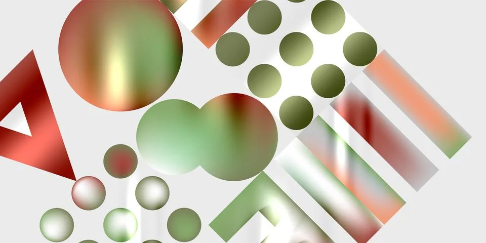 Simple shapes - circles, triangles, rectangles abstract background. Vector Stock Illustration