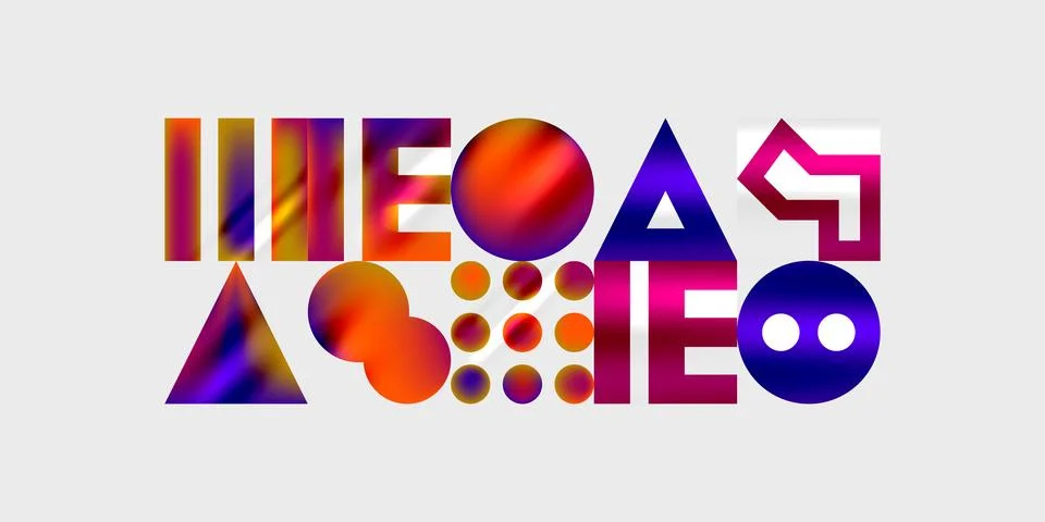 Simple shapes - circles, triangles, rectangles abstract background. Vector 스톡 일러스트