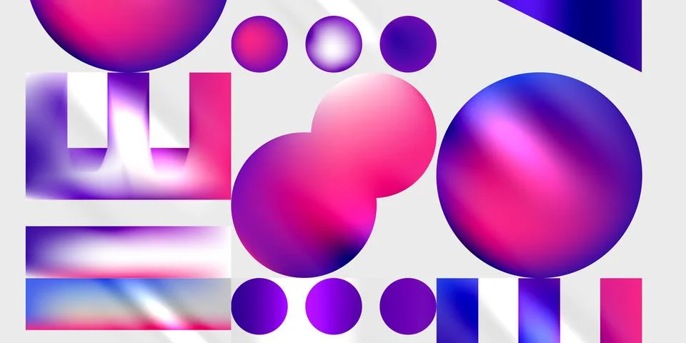 Simple shapes - circles, triangles, rectangles abstract background. Vector Illustrazione stock