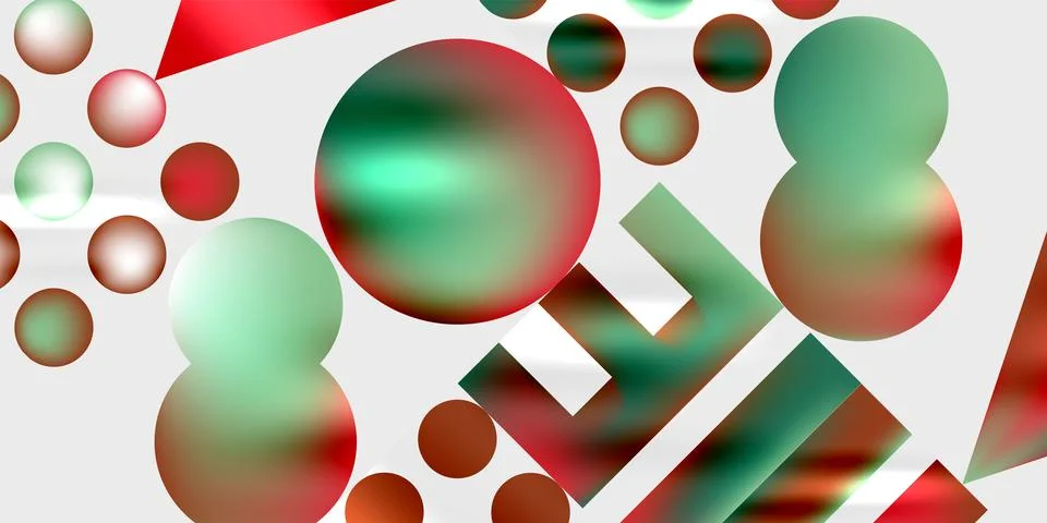 Simple shapes - circles, triangles, rectangles abstract background. Vector Stock Illustration